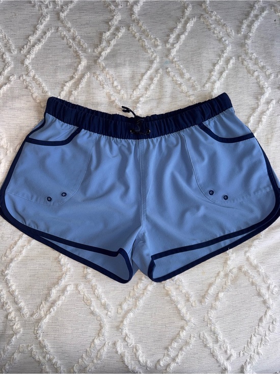 Patagonia Pants - Vintage Y2K Patagonia Women’s Surf / Swim Shorts – Powder Blue & Navy – L